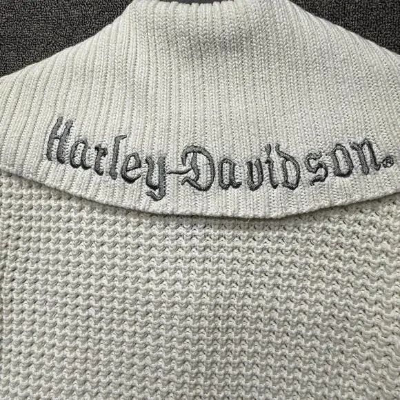 Harley Davidson Women’s L Embroidered Cream Knit Sweater - Picture 6 of 9